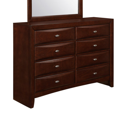 54" Cherry Solid Wood Eight Drawer Double Dresser