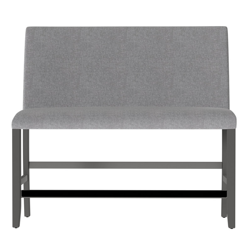 Banc rembourré gris avec dossier