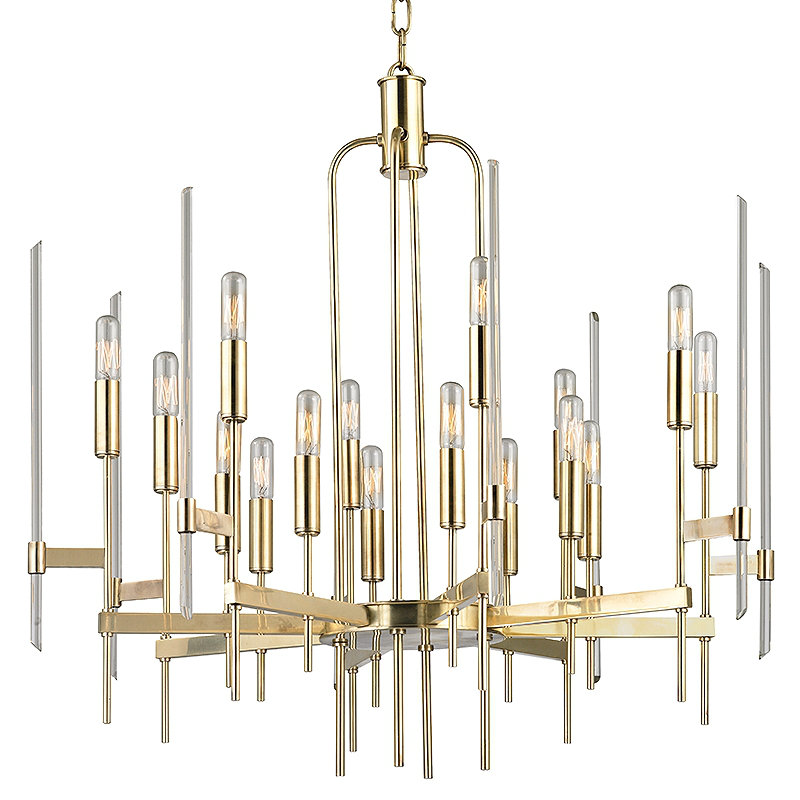 Bari 16 - Light Chandelier, Aged Brass