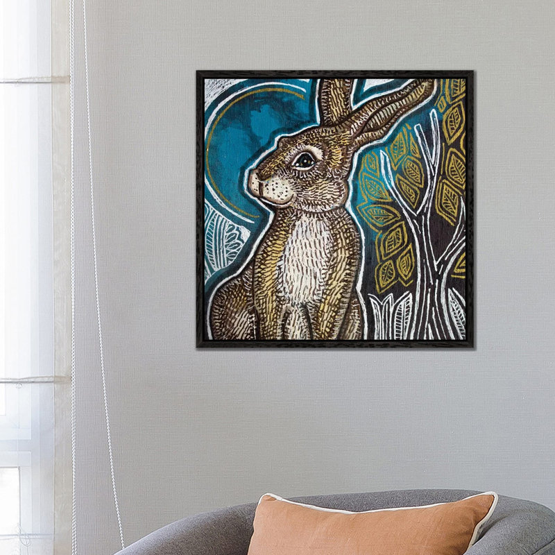 Little Rabbit by Lynnette Shelley - Painting on Canvas, Black Framed, 66.04cm H x 66.04cm W x 3.81cm D