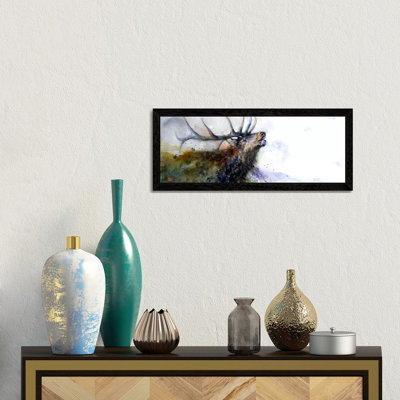 Elk II by Dean Crouser - Floater Frame Panoramic Painting on Canvas