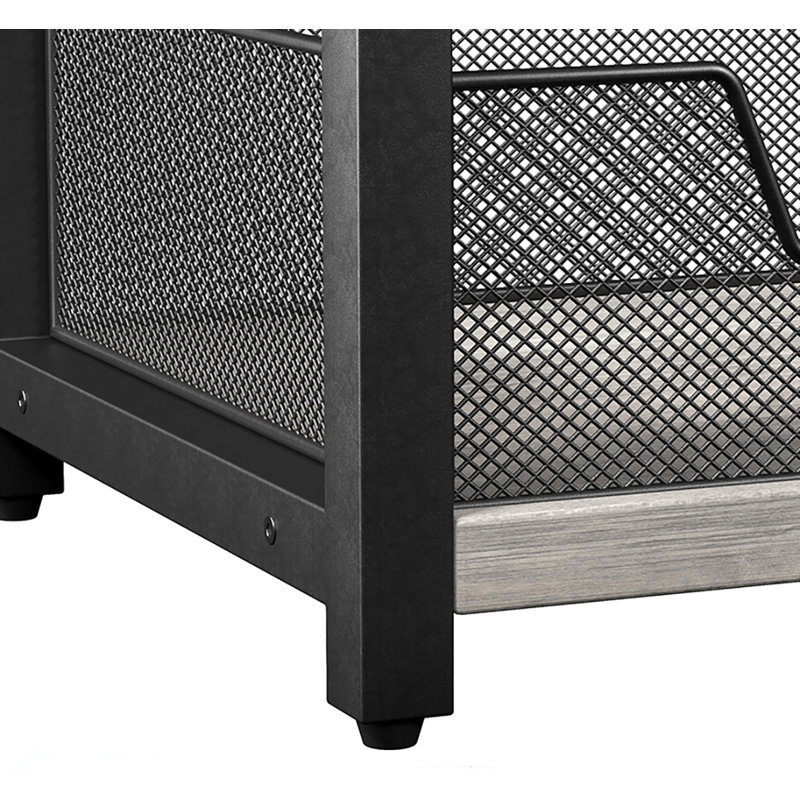Mini table de bar multifonctionnelle avec porte-bouteilles d'angle et support de rangement, Gris