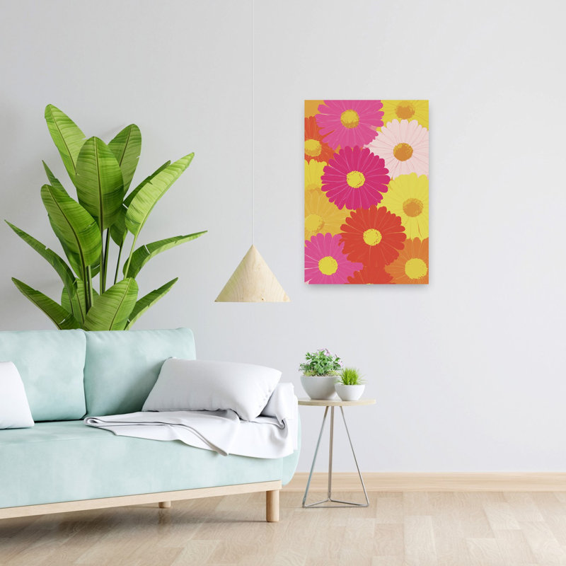 Art contemporain fleur contemporaine, H 24 po x l 16 po