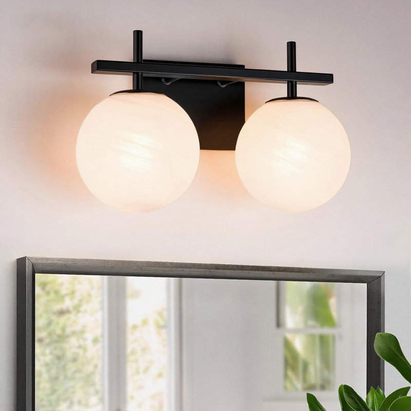 Éclairage pour meuble-lavabo à intensité variable Lio, 2, Noir mat
