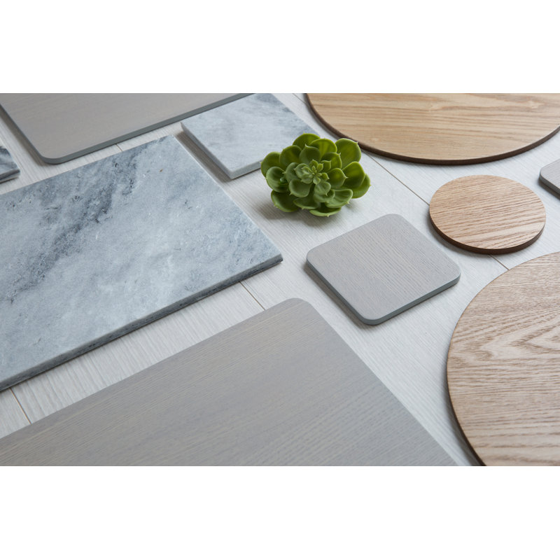 Naturals Wood Square 4 Piece Coaster Set