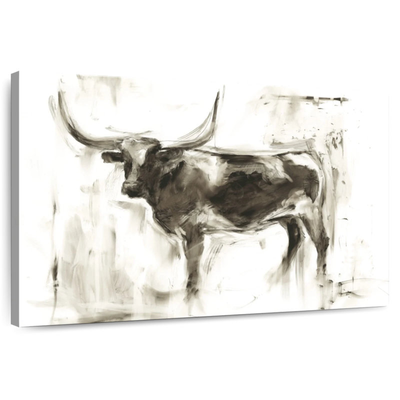 Longhorn Study I, 24" H x 36" W
