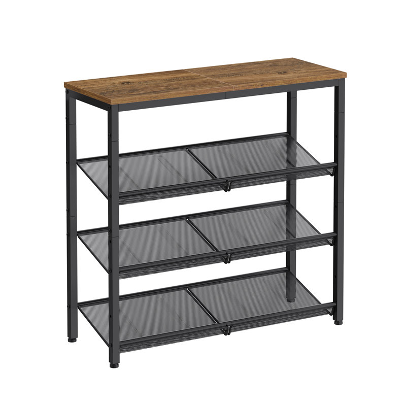 4-Tier Shoe Rack, Walnut
