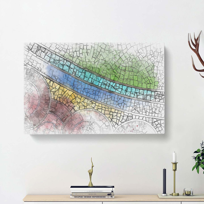 Mosaic Art In Abstract - Wrapped Canvas, 60cm H x 91cm W x 3cm D
