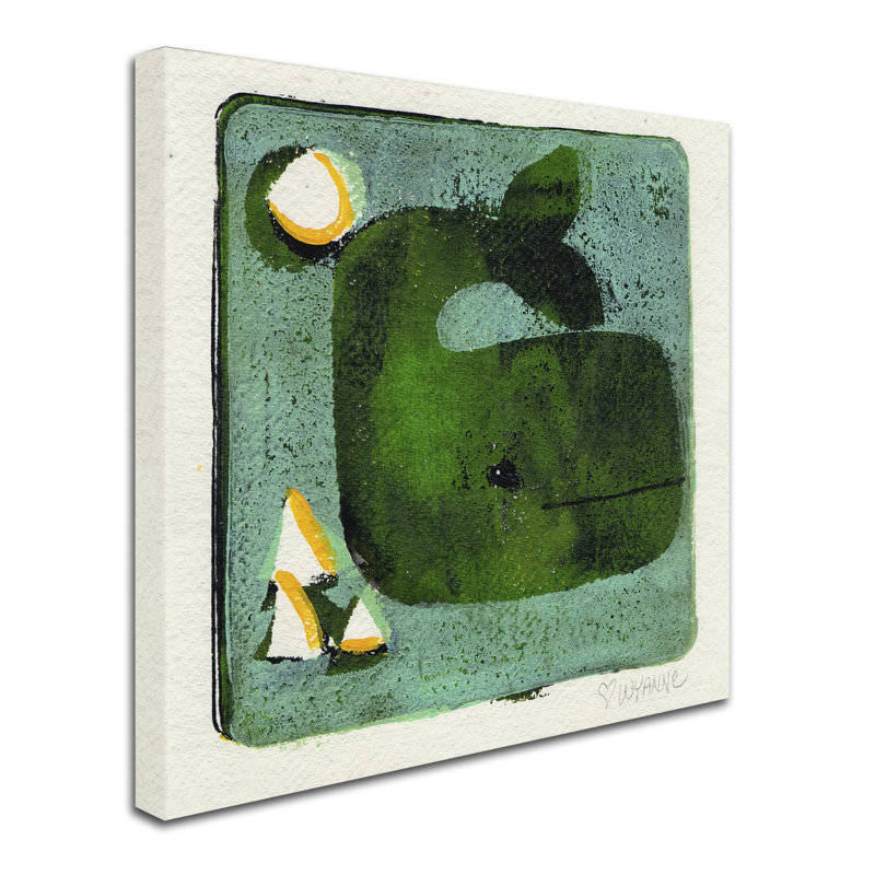 Art sur toile Berkley «Green Whale Monoprint», H 14 po x l 14 po x P 2 po