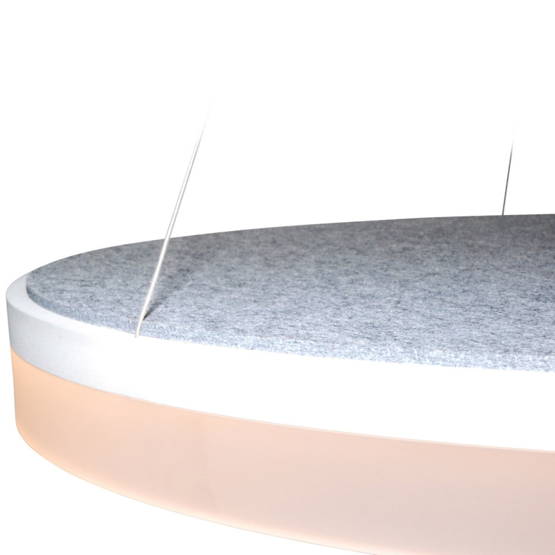Getz 1 - Light LED Geometric Pendant, 8cm H x 80cm W x 80cm D, Light Grey