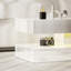 LED Coffee Table, High Gloss Living Room Table with 2 Drawers, White-1291160768