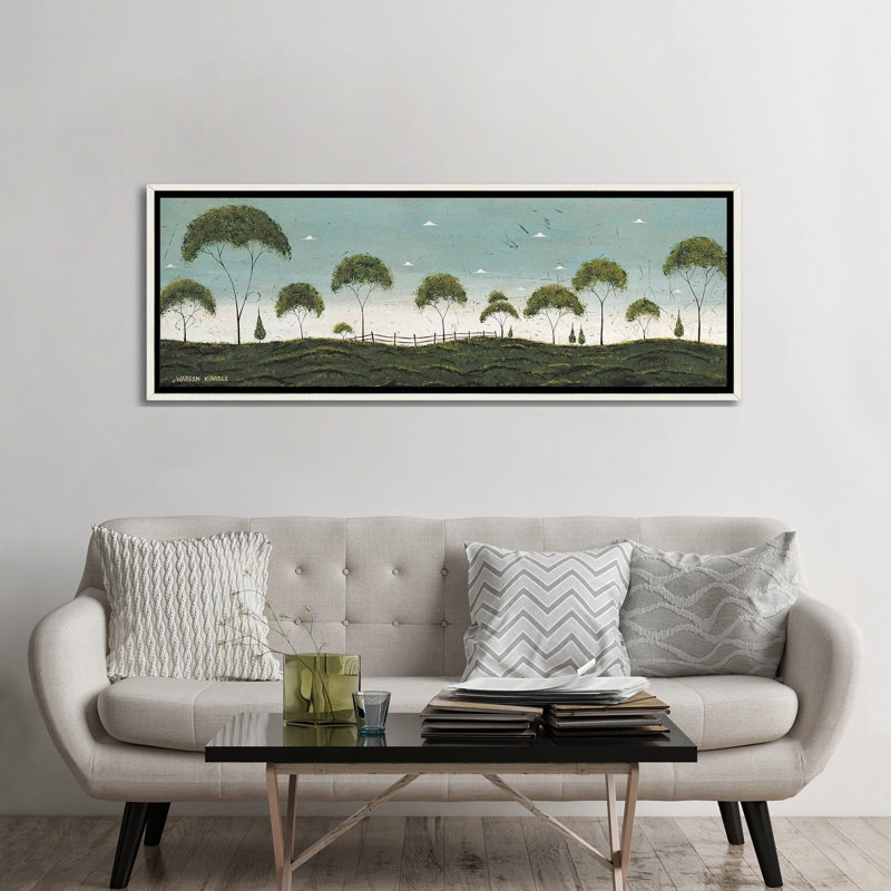 Tree Row - reproduction d'art murale encadrée, H 24 po x l 72 po, Reproduction encadrée sans passe-partout, Blanc patiné