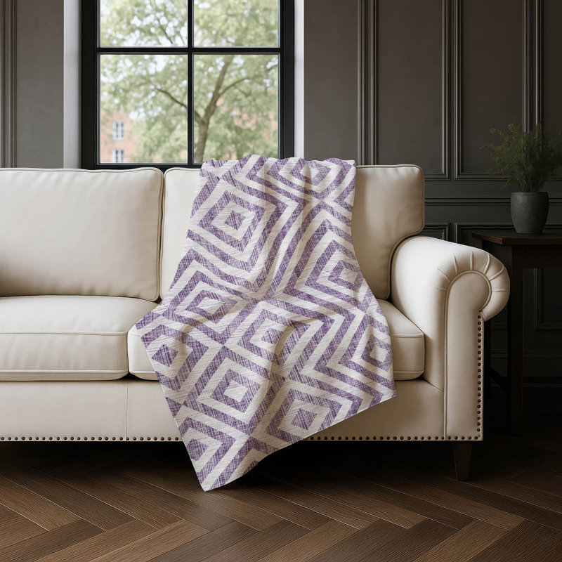 Jeté géométrique Addison Sherpa ASB733, Mauve