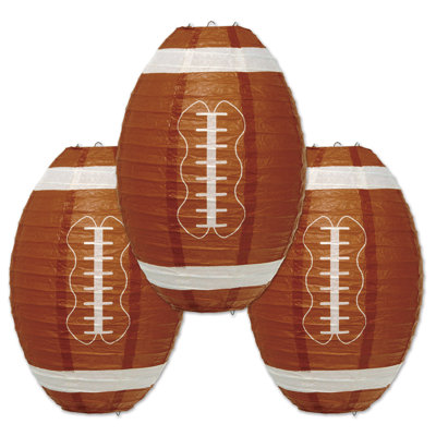 Lanternes de football en papier - 11 po - paquet de 6