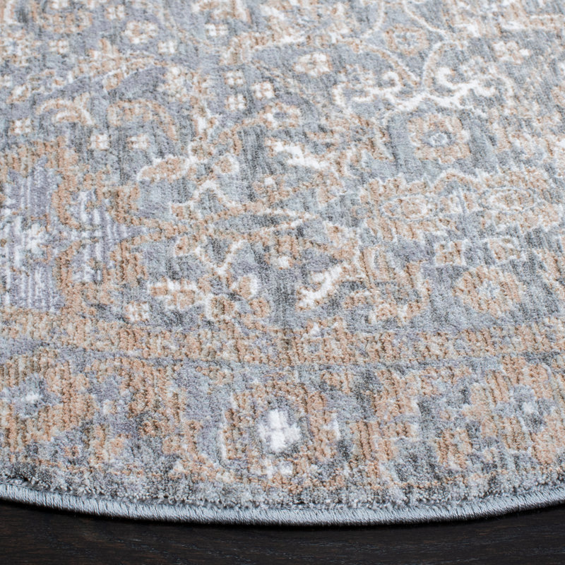 Thielsen Oriental Grey Area Rug, Square 6'7"