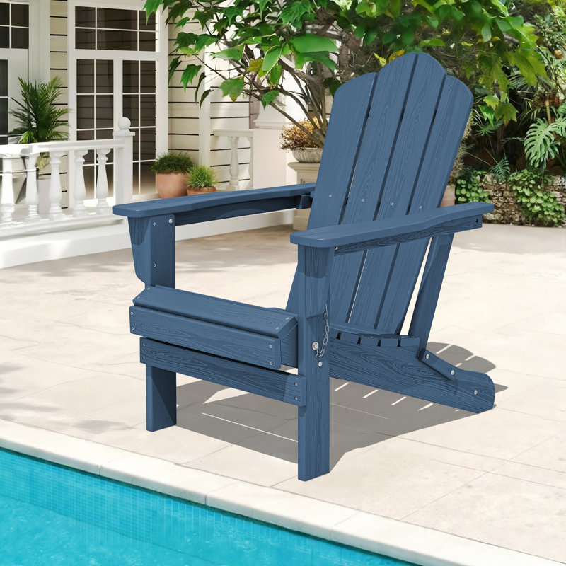 Chaise Adirondack en acier PEHD pliable, Bleu marine