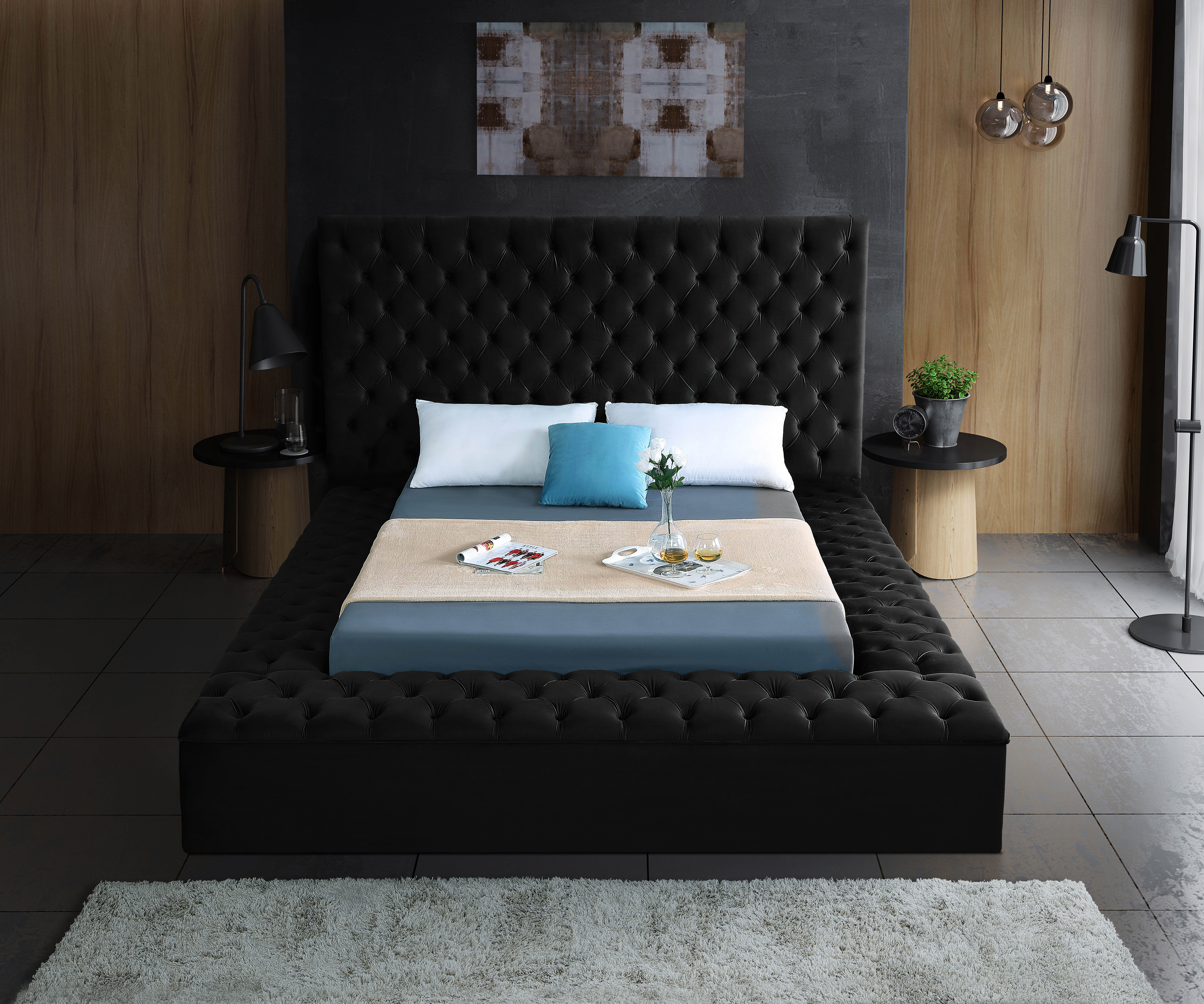 Everly Quinn Johnnay Tufted Upholstered Storage Bed Frame