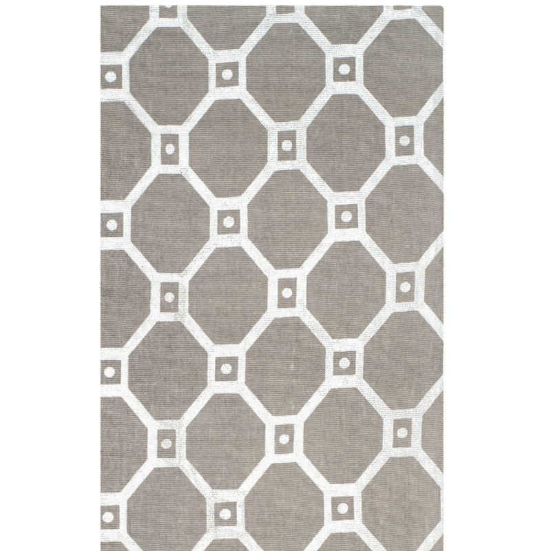 Nilde Cedar Brook Hand Loomed Jute Geometric Rug, Rectangle 7'3" x 9'3"