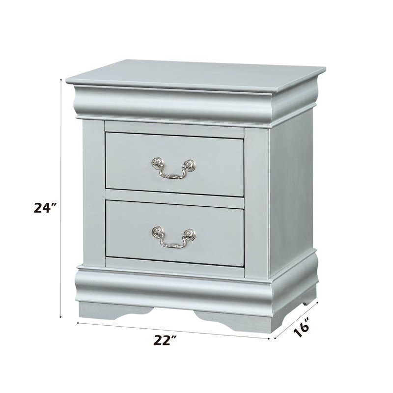 2 tables de chevet à finition platine pour la chambre à coucher - et une organisation élégante et élégante