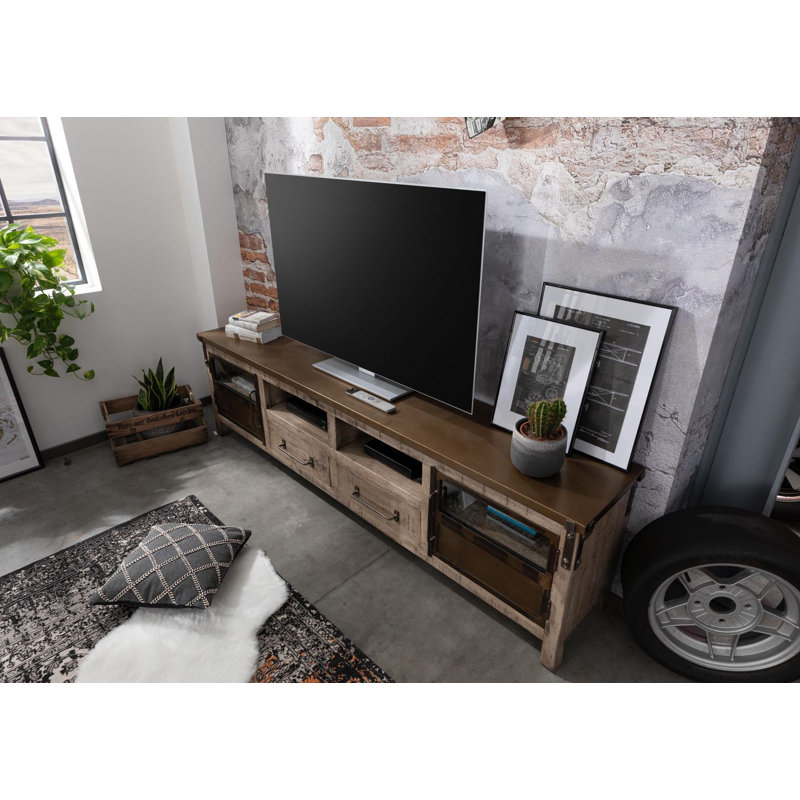 Heavy Industry Unfinished TV Stand for TVs up to 85", Brown
