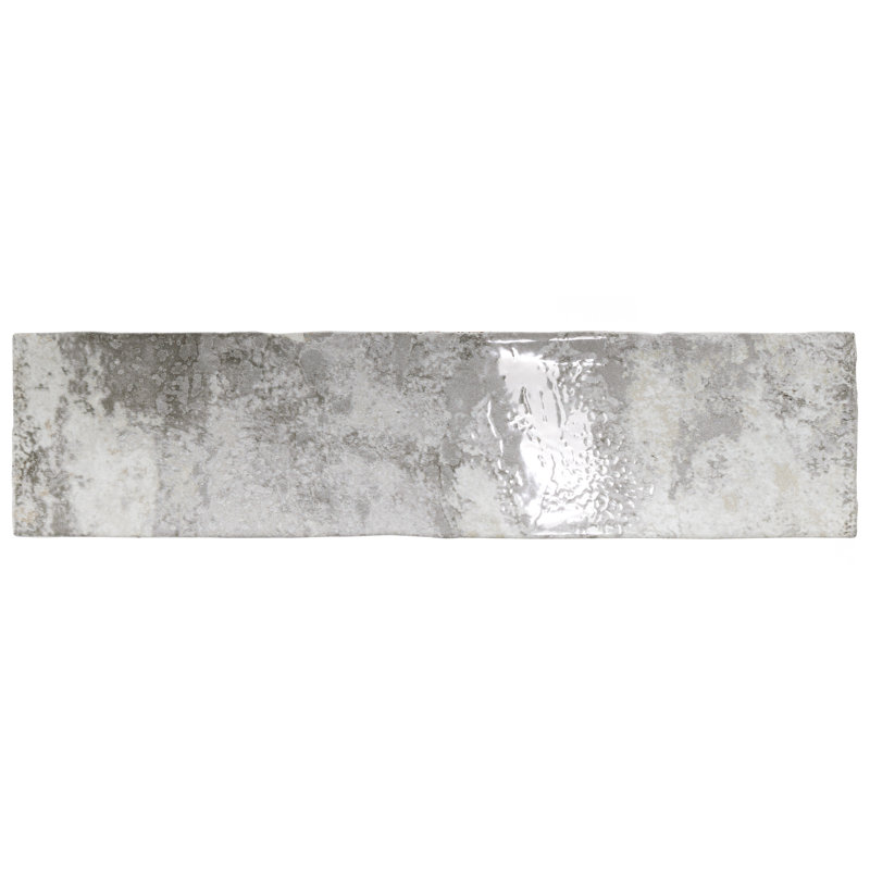 Biarritz 3" x 11.88" Straight Edge Ceramic Brick Look Subway Wall Tile, Gray