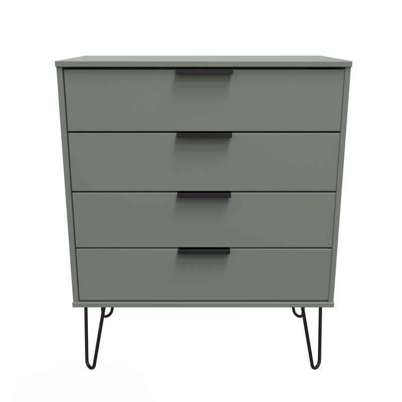 Turah 77cm W 4 - Drawer Chest of Drawers, Green