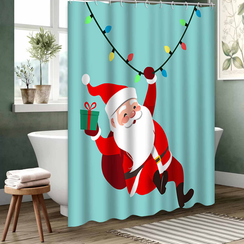 Rideau de douche bleu imperméable, rideaux de douche pour la salle de bain avec 12 crochets, 72" L x 72" W
