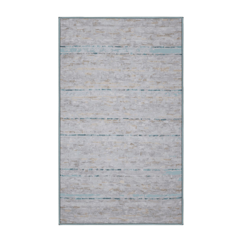 Tapis bleu lavable à la machine, Rectangle 7 pi x 9 pi
