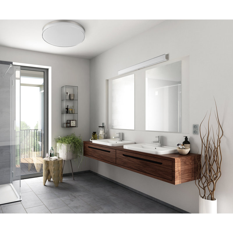 Miraval Single Colorful Dimmable LED Bath Bar, Polished Chrome