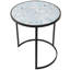De 2 tables d'appoint empilables, tables de bout à cadre en métal pour petit salon, fer noir, assemblage 2, espaces, pièce, aucun assemblage requis