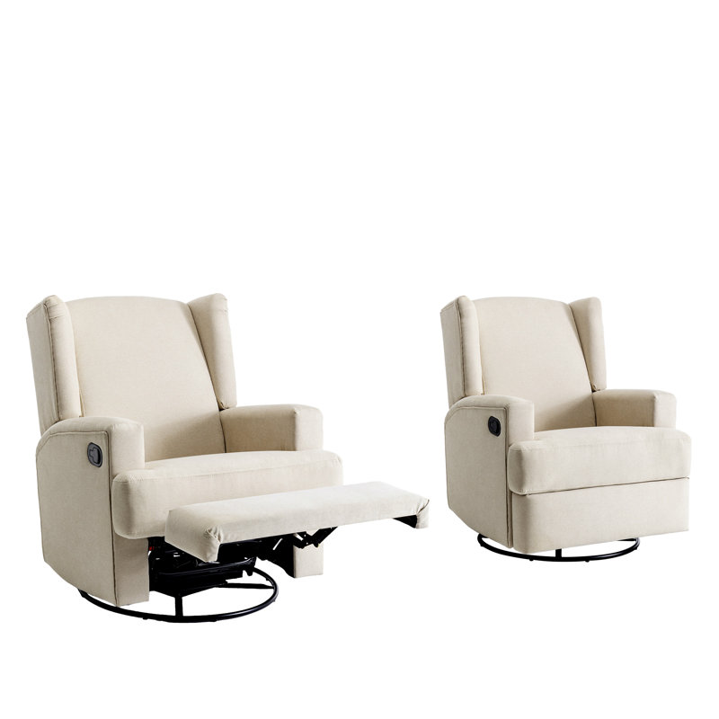 Ensemble de 2 fauteuils inclinables et oscillants rembourrés et oscillants, Plage