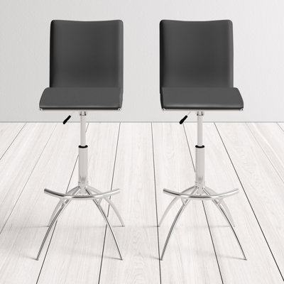 Demorest Swivel Upholstered Adjustable Height Counter Stool