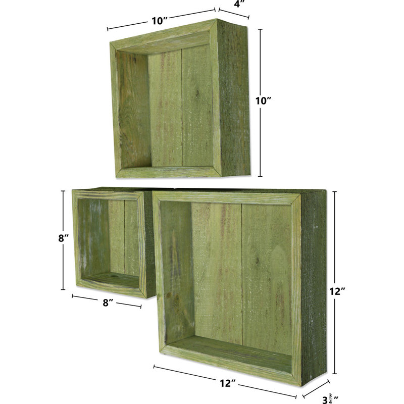 Square Cube Shelf with Adjustable Shelves, Restoration Green