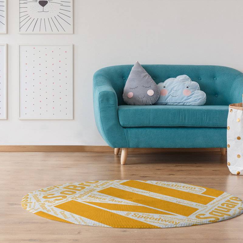 Chenille Indoor Rug, Round 5'