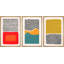 Blocs de couleurs abstraites et vibrantes, blocs de couleur Mid-Century et spirales, impression sur toile, 3 pièces-119385174-91259850