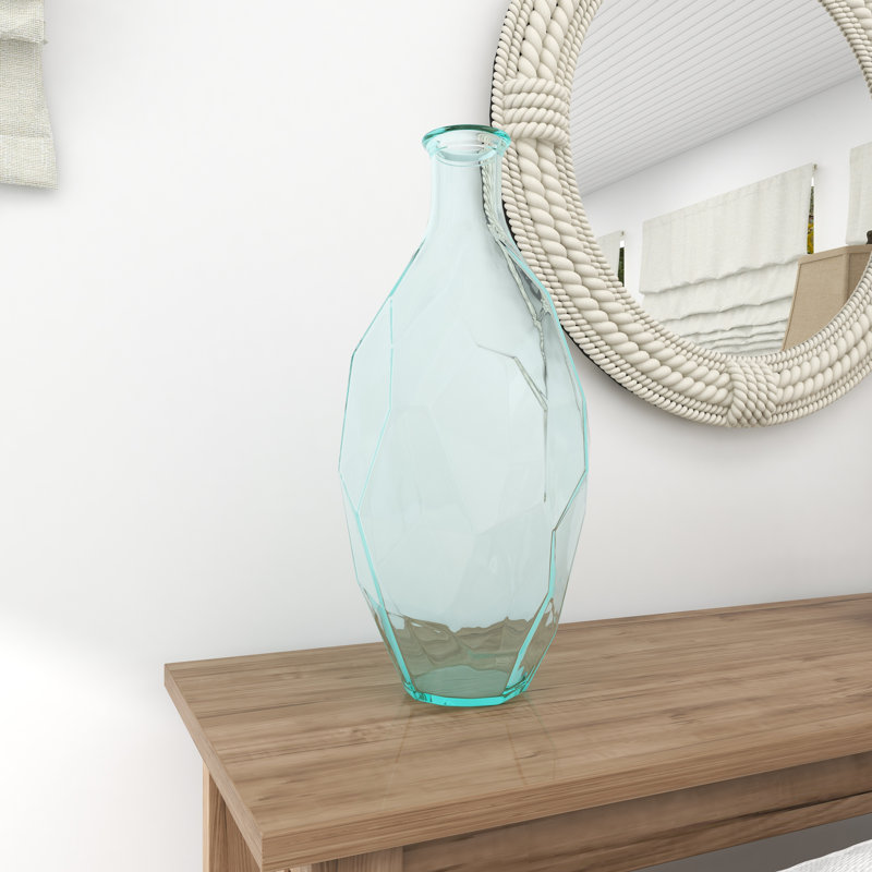 Vase de plancher en verre Hollomon, Clear, 23" H x 11" W x 11" D