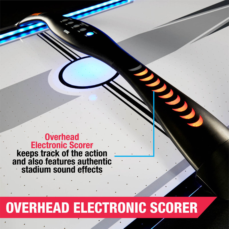 Titan 7.5' Black and Silver Air Hockey Table with Digital Scoreboard