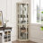 Lighted Corner Curio Cabinet - Elegant Glass Display Case For Living Room & Bar Storage - For Antique Collections & Wine - Includes Built-In Lighting-877104320