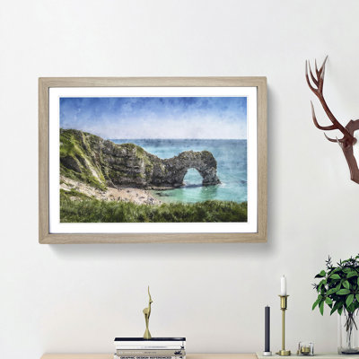 Durdle Door Cliffs in Dorset - Picture Frame Painting Print