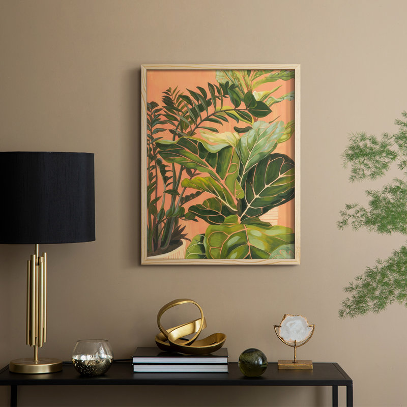 Golden Hour Greenery I, reproduction encadrée - bois massif, Naturel, H 11 po x l 9 po