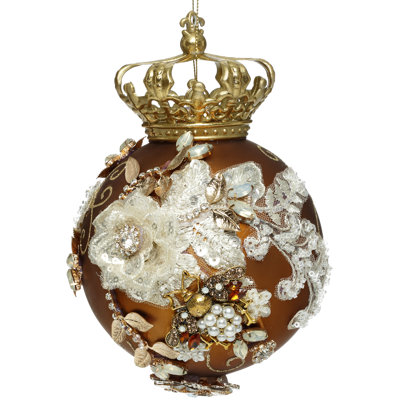 Ornement couronne de bijoux, cuivre, 7 pouces