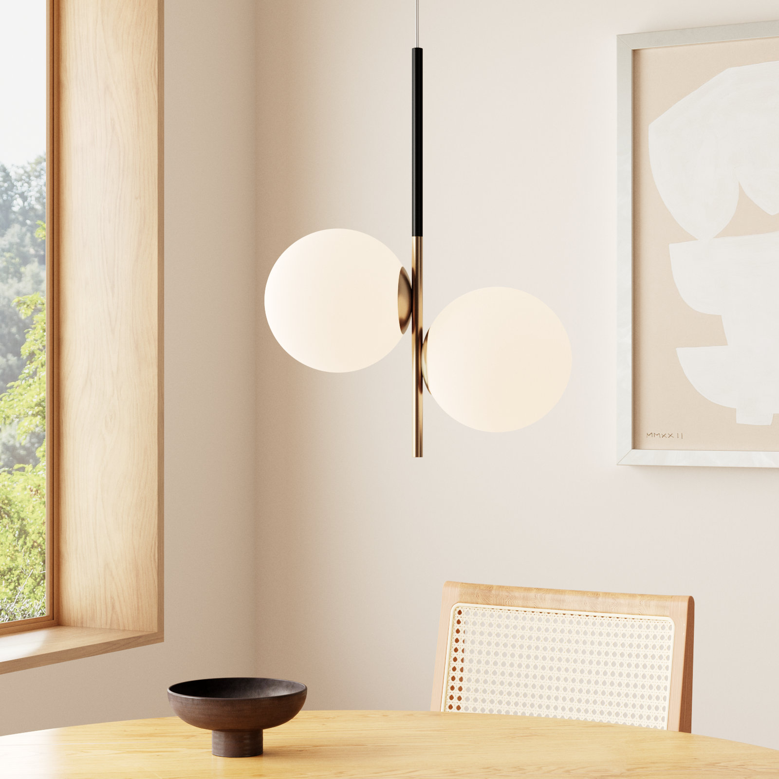 Drake Dimmable Globe 2-Light Pendant