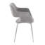 Lake Fabric Upholstered Dining Chair with Chrome Metal Legs-96382170-96382166
