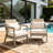 Outdoor Acacia Wood Patio Club Chair-129028104