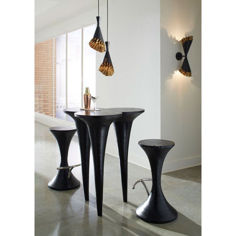 Marley Bar Height 36" Acacia Solid Wood Dining Table, Black