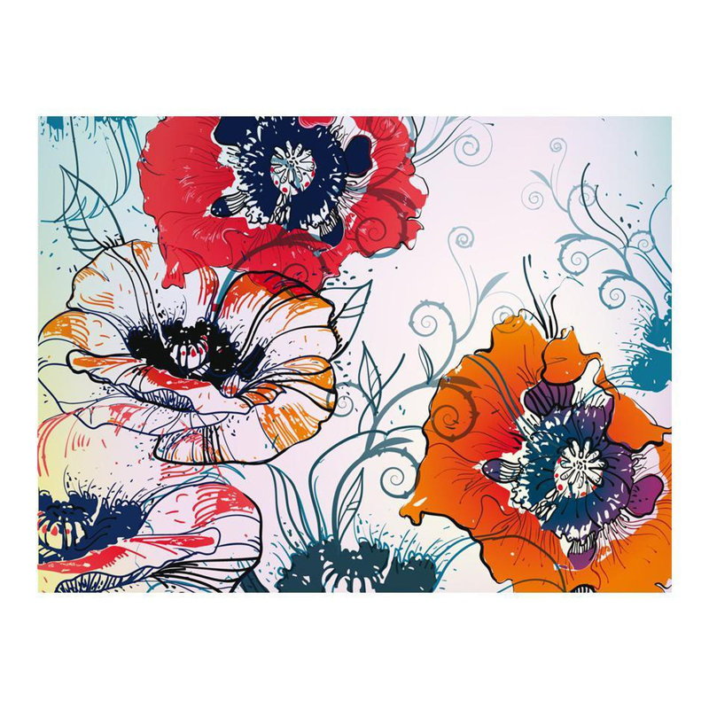 Floral Wall Mural, 121" L x 157" W