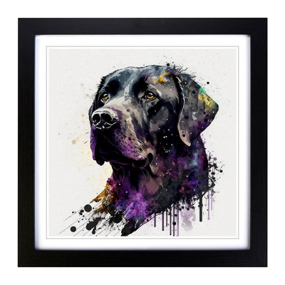 Labrador Retriever Splatter - Single Picture Frame Print on Wood