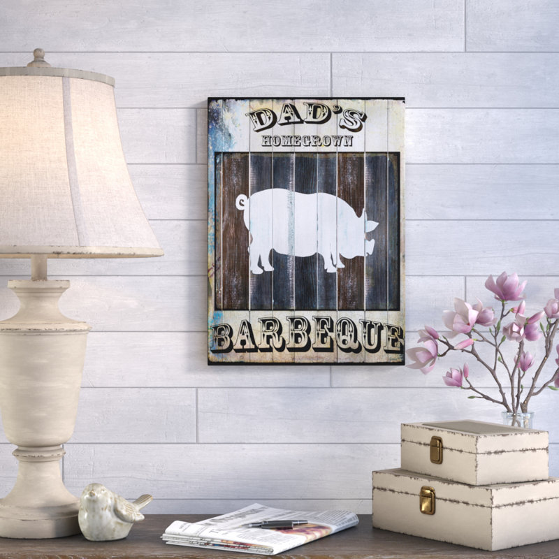 'Dads BBQ 2' Graphic Art Print on Wrapped Canvas, 19" H x 14" W x 2" D