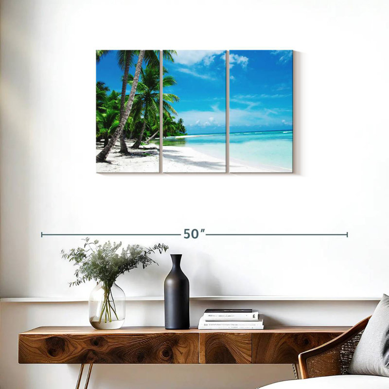 Gillard Beach Triptych, 32" H x 50" W