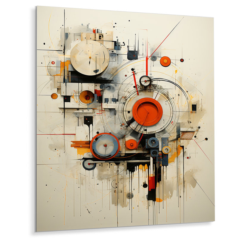 «Intricate Abstraction Beige Shapes I», art mural abstrait en métal, H 32 po x l 16 po x P 1 po